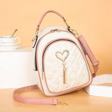 Diamond Love Tassel Pendant Backpack Anti Theft Schoolbag Ladies Backpack