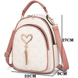 Diamond Love Tassel Pendant Backpack Anti Theft Schoolbag Ladies Backpack