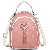 Diamond Love Tassel Pendant Backpack Anti Theft Schoolbag Ladies Backpack