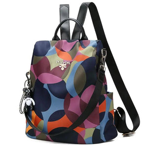 Women's Nylon Anti-Theft Shoulder Backpack Large Bag