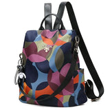 Women's Nylon Anti-Theft Shoulder Backpack Large Bag