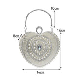 Sweet Heart Shaped Evening Clutch Beaded Purse Handbag