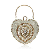 Sweet Heart Shaped Evening Clutch Beaded Purse Handbag