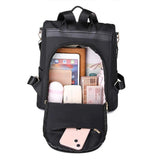Chinese Style Women Backpack Rhombus Stitched Oxford Cloth Backpack