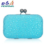 Crystal Clutch Evening Bag with Chains for Party Wedding