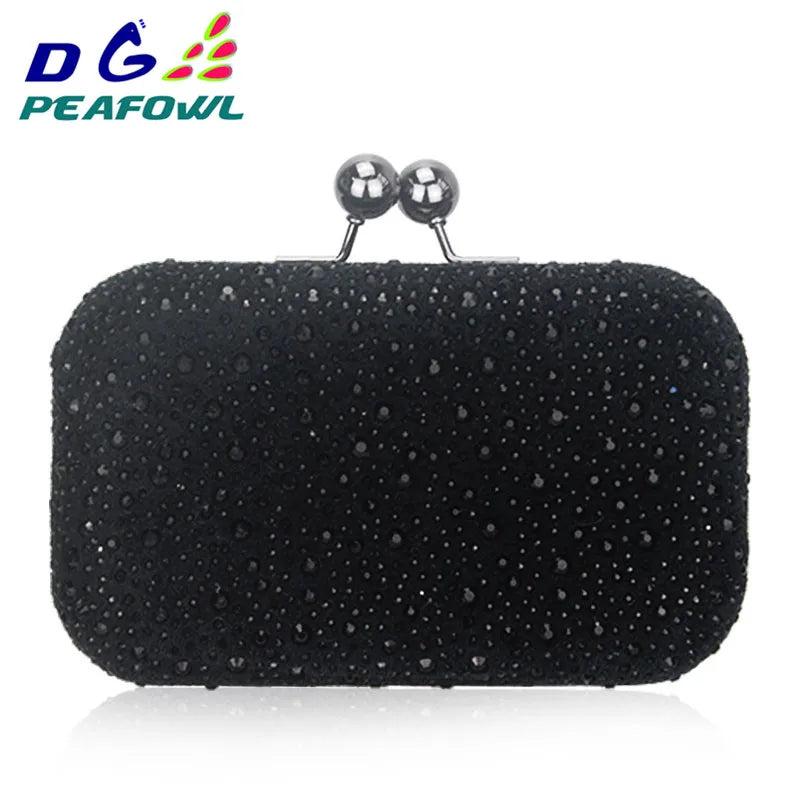 Crystal Clutch Evening Bag with Chains for Party Wedding