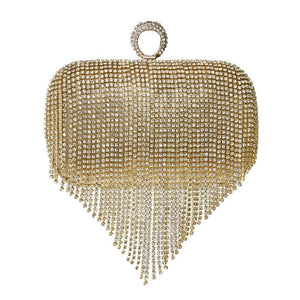 Rhinestone Evening Clutch Bag with Chain