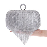 Rhinestone Evening Clutch Bag with Chain