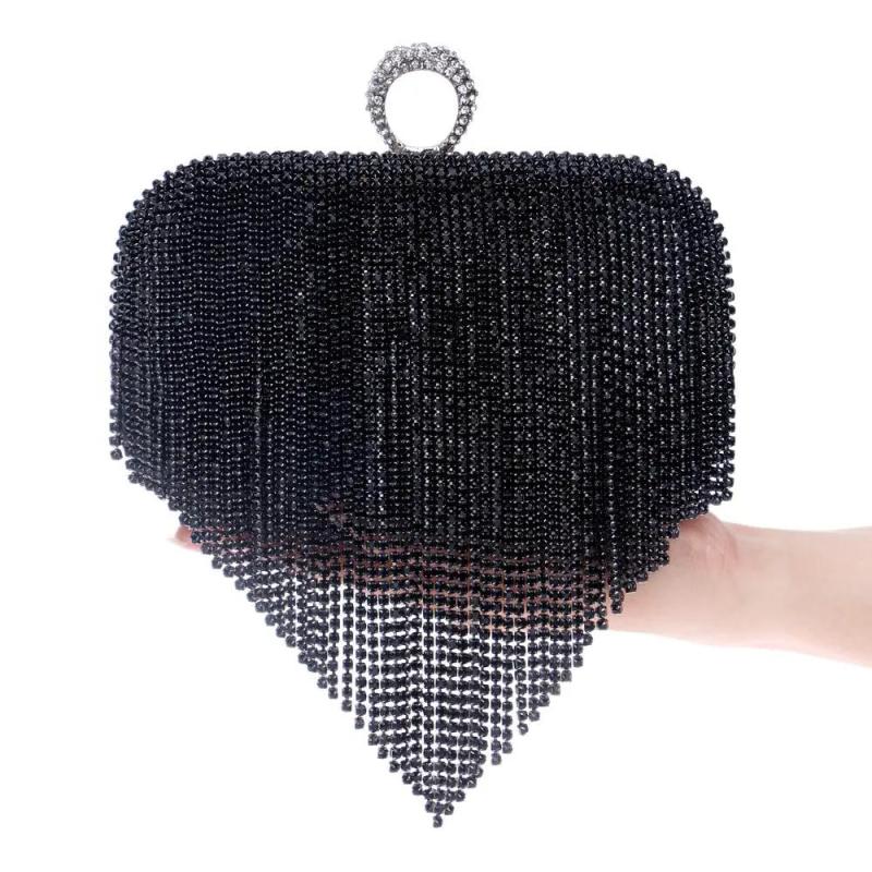 Rhinestone Evening Clutch Bag with Chain