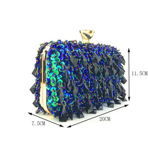 Beaded Crystal Evening Clutch Wedding Purse Rhinestone Handbag