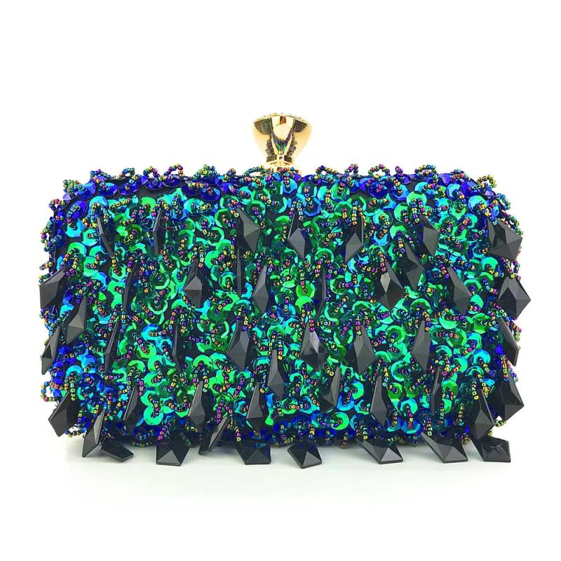 Beaded Crystal Evening Clutch Wedding Purse Rhinestone Handbag