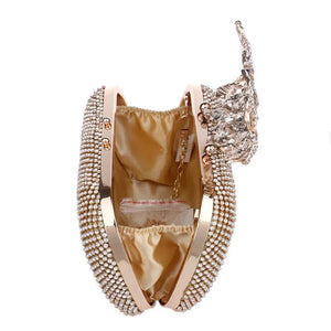 Crystal Flower Evening Bag Clutch Wedding Party Prom Purse Handbag