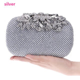 Crystal Flower Evening Bag Clutch Wedding Party Prom Purse Handbag