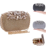Crystal Flower Evening Bag Clutch Wedding Party Prom Purse Handbag