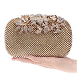 Crystal Flower Evening Bag Clutch Wedding Party Prom Purse Handbag