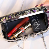 Chinese Vintage Embroidery Flower Satin Evening Bag for Women