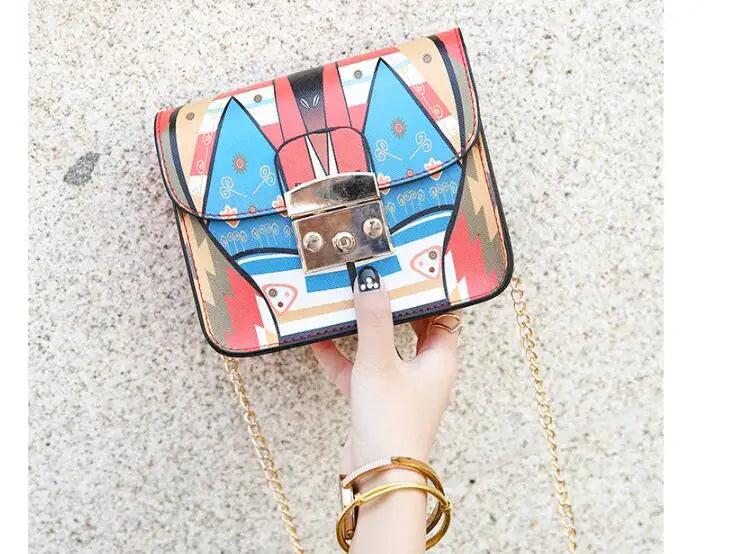 Floral Printing Women Tote Handbag Girls Crossbody Satchels