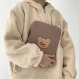 Korea Ins Cartoon Bear Tablet Sleeve Bag Pouch 11 13 15 Inch Inner Case