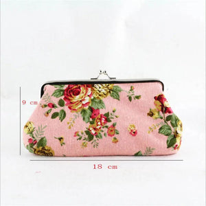 Rose Kiss Lock Clutch Purse