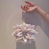 Fairy Style Evening Mini Bag Lotus Flower Rhinestone Handbag