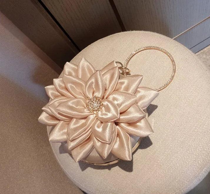 Fairy Style Evening Mini Bag Lotus Flower Rhinestone Handbag
