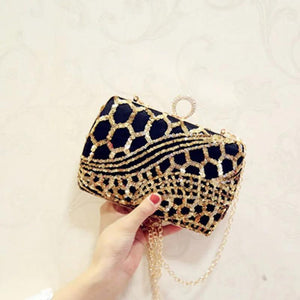 Crystal Evening Bag Sequins Rhinestones Women Evening Bags Vintage Satin