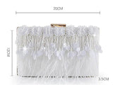 Feather Tassel Evening Bag Flowers Beads Banquet Bag Chain Drop MN1255