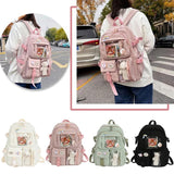Solid Nylon Backpack Large Capacity Knapsack Handbags Women
