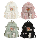 Solid Nylon Backpack Large Capacity Knapsack Handbags Women