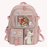 Solid Nylon Backpack Large Capacity Knapsack Handbags Women