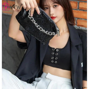 Sequined Crossbody Bag Soft Leather Shoulder Bag