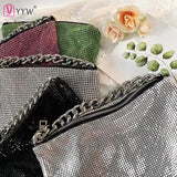 Sequined Crossbody Bag Soft Leather Shoulder Bag