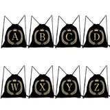 Personalized Golden Initials Print Women's Backpack with Drawstring Pocket