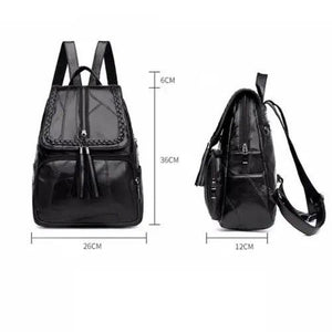 Minimalist PU Leather Women's Backpack Youth Bagpack