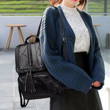 Minimalist PU Leather Women's Backpack Youth Bagpack
