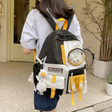 Harajuku Student Backpack Waterproof Nylon Ladies School Bags Women Travel
