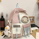 Harajuku Student Backpack Waterproof Nylon Ladies School Bags Women Travel