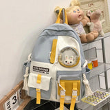 Harajuku Student Backpack Waterproof Nylon Ladies School Bags Women Travel
