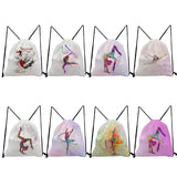 Watercolor Gymnastics Art Print Drawstring Bag for Shoes and Gym Gear