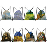 Foldable Storage Bags Van Gogh Oil Painting Backpack