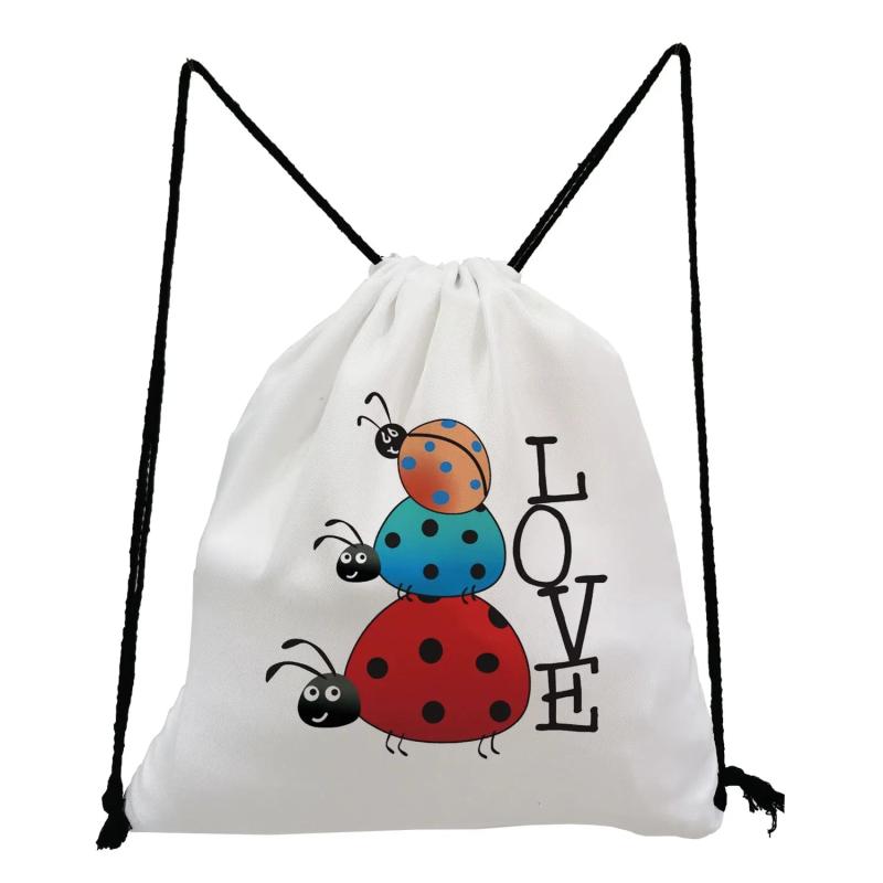 Insect Print Drawstring Backpack for Students, Gift Casual Daypack