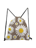 Floral Printed Drawstring Backpack Unisex Eco-Friendly Portable Storage Bag