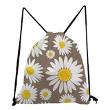 Floral Printed Drawstring Backpack Unisex Eco-Friendly Portable Storage Bag