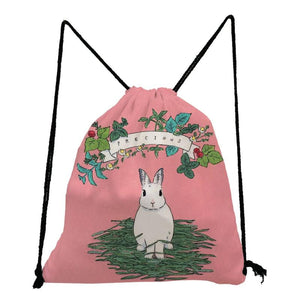 Cartoon Rabbit Printed Backpack for Students