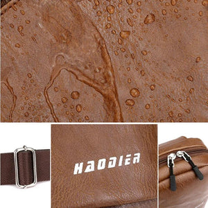 Men Leather Chest Sling Packs Shoulder Cross Body Bag