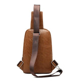 Men Leather Chest Sling Packs Shoulder Cross Body Bag