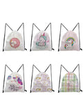 Unicorn Drawstring Backpack Cartoon Gym Bag for Women Men Children