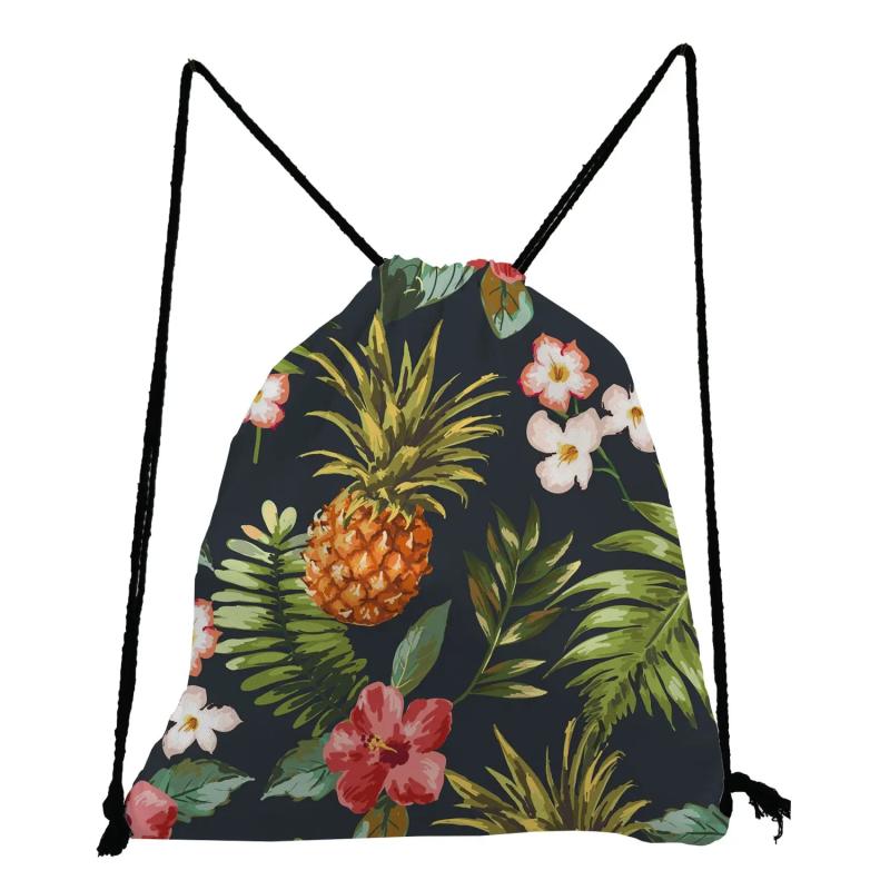 Flamingo Coconut Tree Backpack Eco Shopper Travel Fruit Pouch