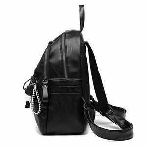 Youth PU Leather Backpack for Teenage Girls School Bag