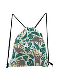 Sloth Drawstring Backpack Cartoon Gym Bag